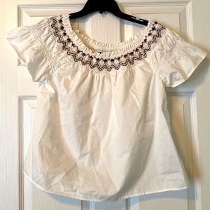 White Scoop Neck Blouse